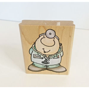 Stampendous Ziggy Rubber Stamp Say Aah Doctor in Scrubs GV002